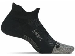 Feetures Elite Light Cushion No Show Tab Socks Black/Grey Large