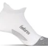 Feetures Elite Light Cushion No Show Tab Socks White/Grey Large -Best Tennis Equip Shop feetures elite light cushion no show tab socks whi 1