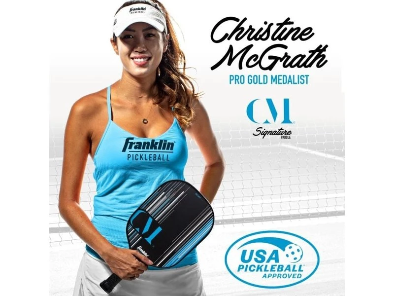 Franklin Christine McGrath 13mm Signature Pickleball Paddle Black/Blue 8 Franklin Christine McGrath 13mm Signature Pickleball Paddle Black/Blue - Image 6