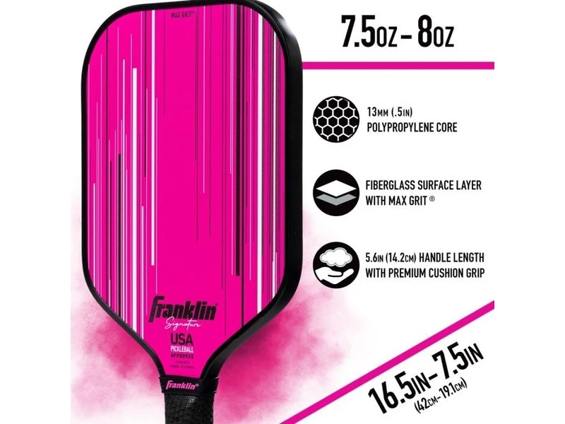 Franklin Signature Pro 13 Mm Pickleball Paddle Pink 7 Franklin Signature Pro 13 Mm Pickleball Paddle Pink - Image 5